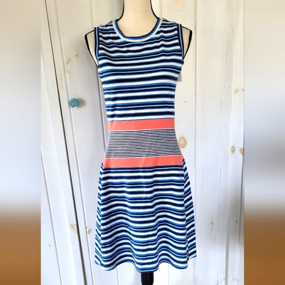 Hatley Blue and Pink Striped Midi Dress
